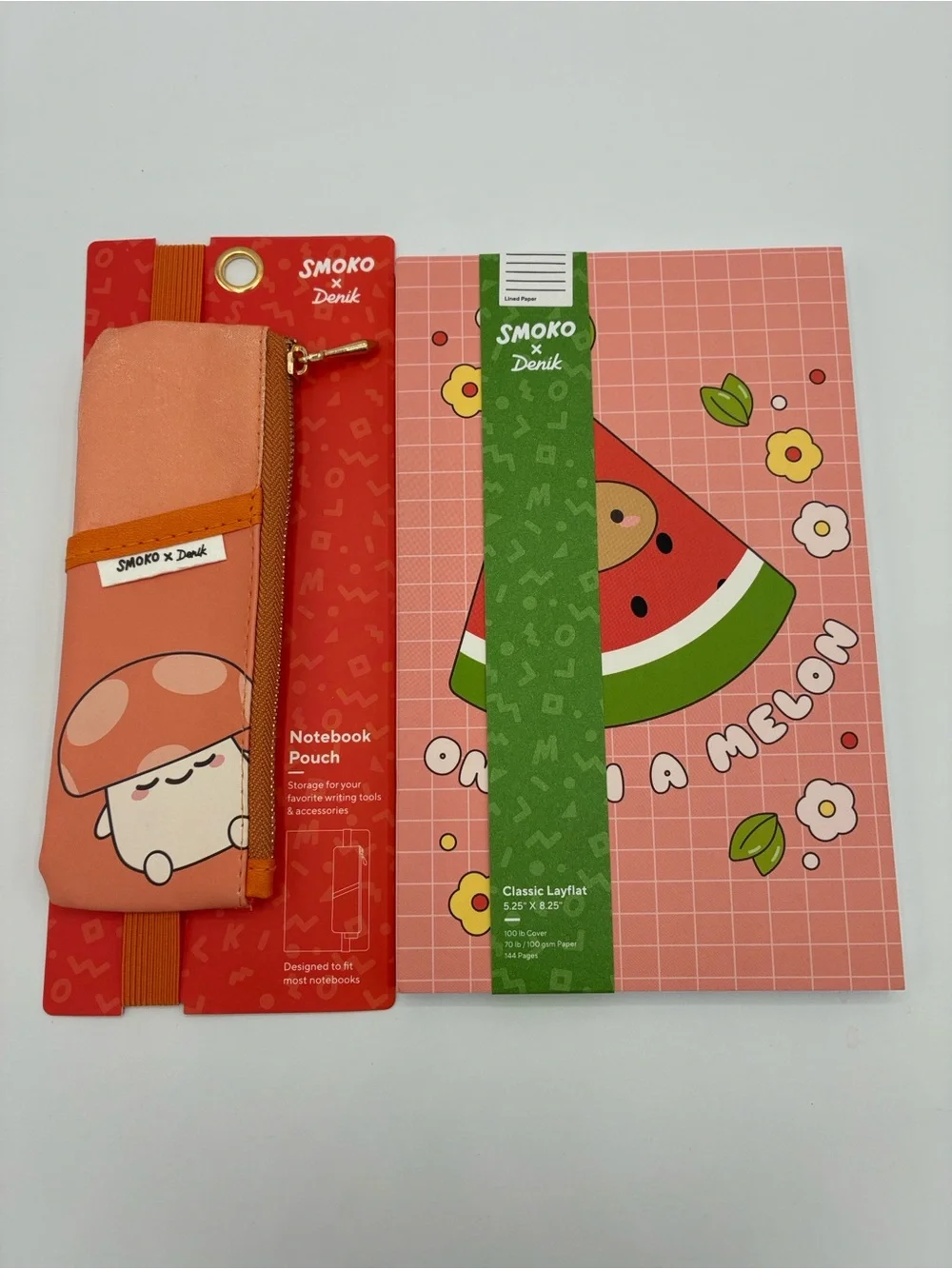 Pink Watermelon & Mushroom Notebook Set
